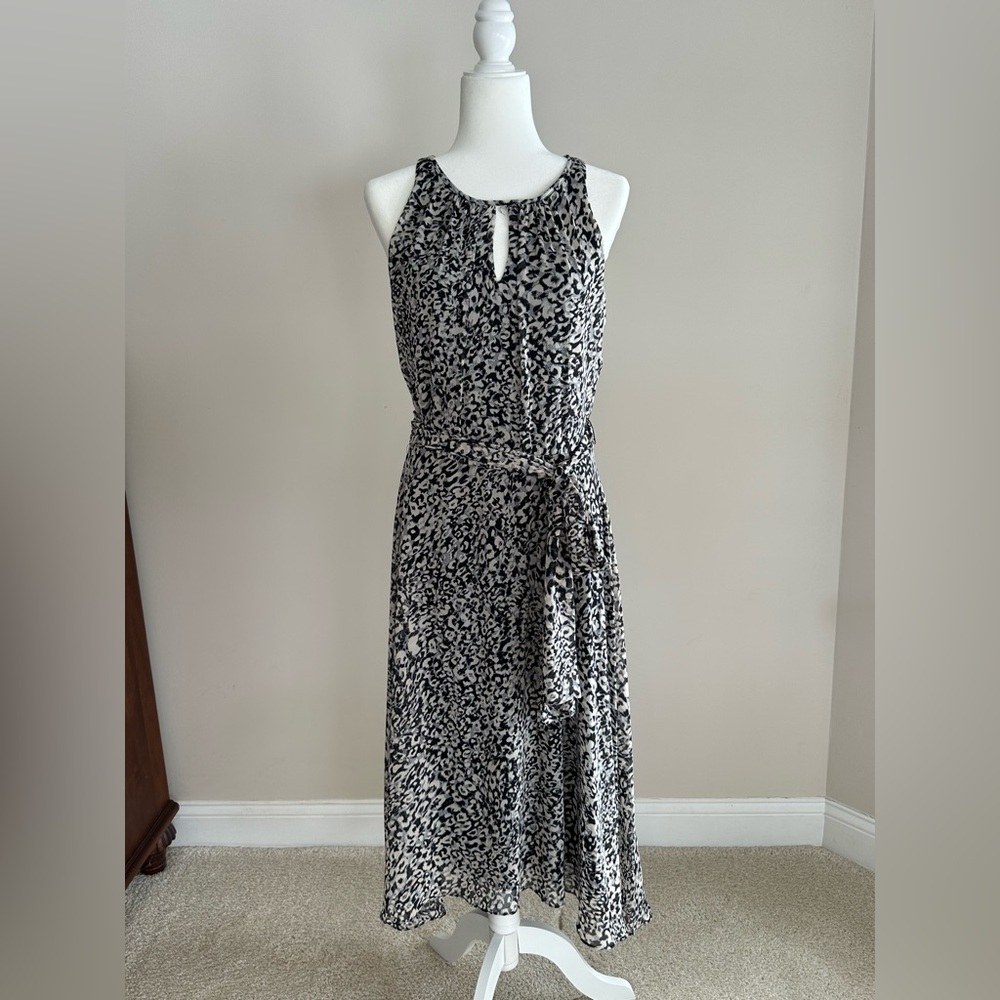 Chetta B Black and Gray Patterned Maxi Dress